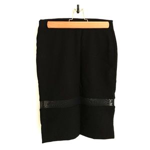 NWT Zara Black Stretchy Pencil Skirt with Mesh
